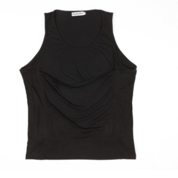 Black Cotton Kangaroo Tank top Baby pouch - Picture 3 of 5